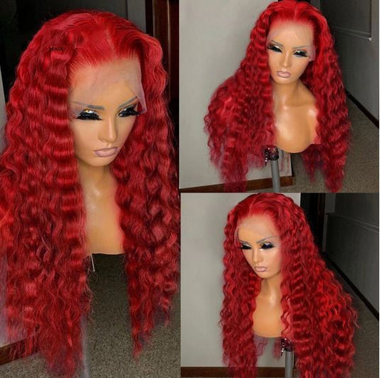 BIG RED LACE WIG
