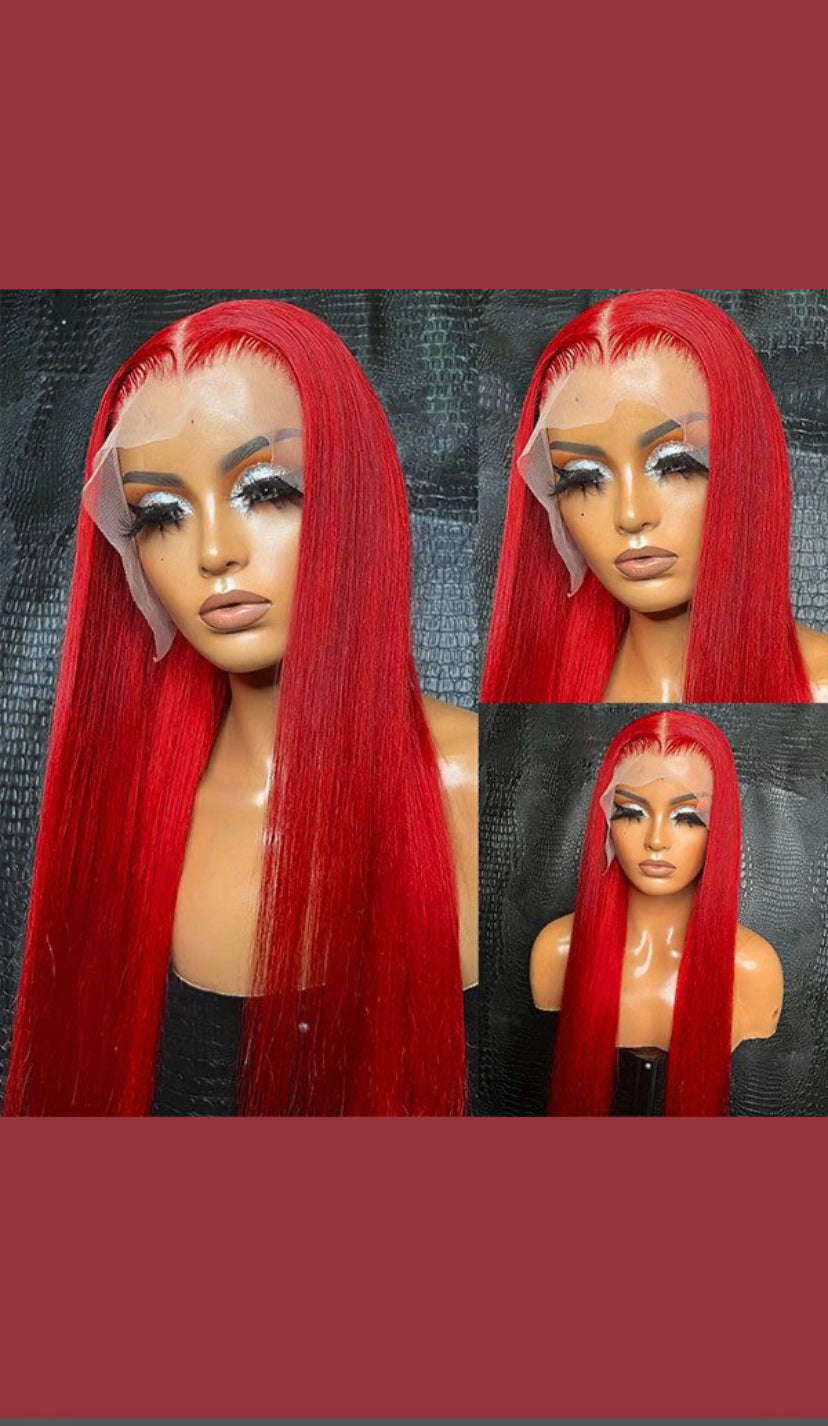 BIG RED LACE WIG